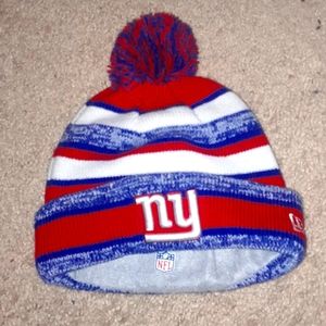 NY Giants poofball hat